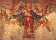 Madonna con i certosini (affresco del '400)