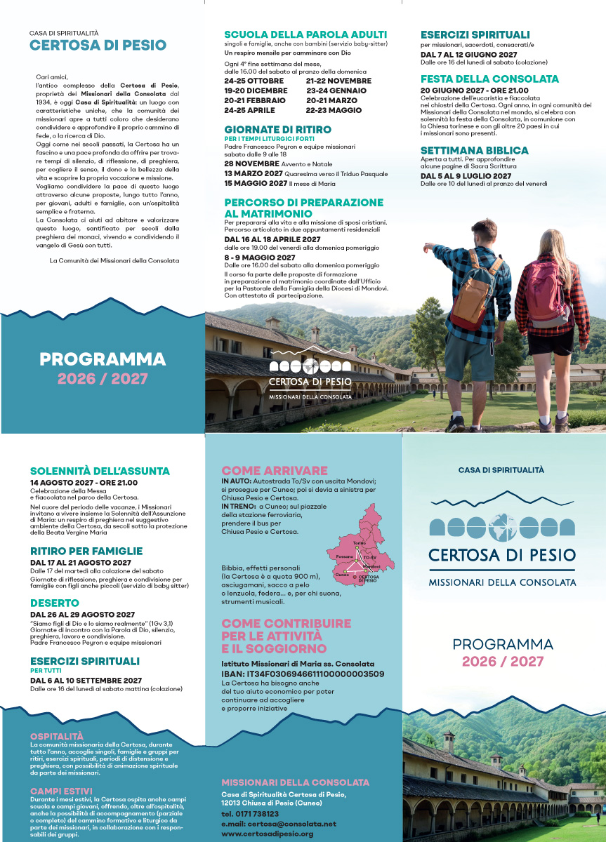 Iniziative Certosa di Pesio 2026/2027
